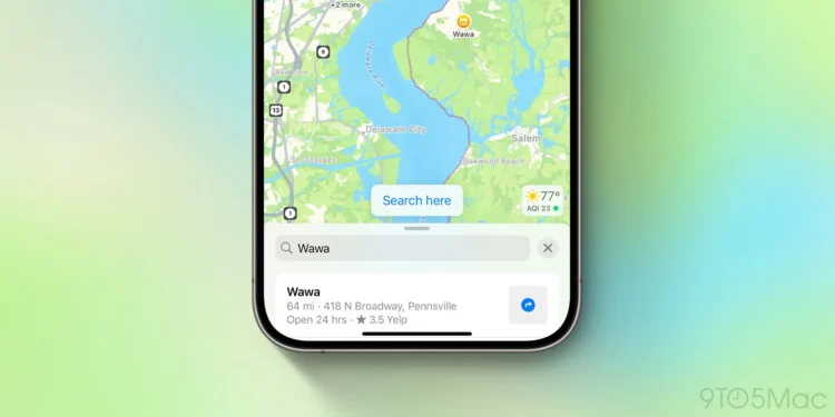 iOS 18 mejora la búsqueda en Apple Maps con una nueva función