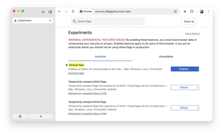Google Chrome prueba pestañas verticales: una nueva forma de navegar